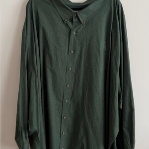 Harbor Bay Dark Green Casual Button-Down Shirt Big and Tall 7XLT